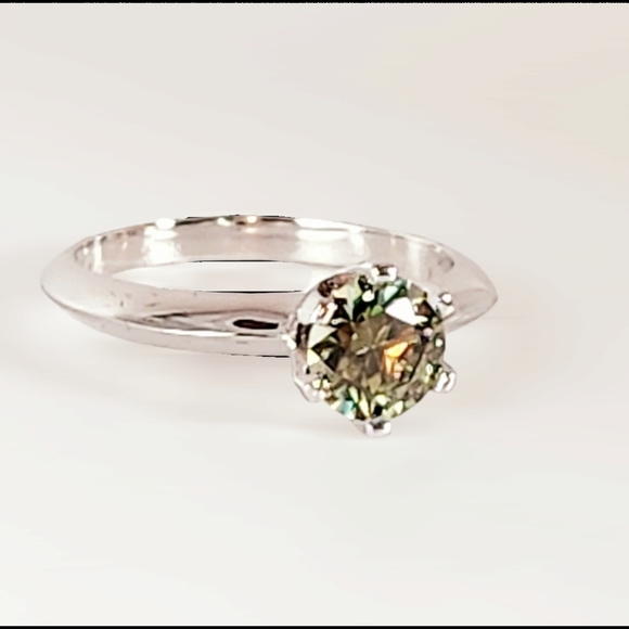 1ct Moissanite Peridot Solitaire Ring - Picture 10 of 12